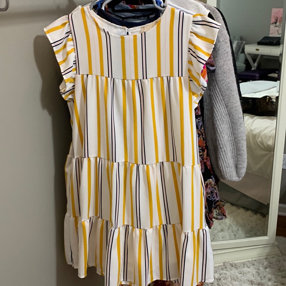 Stripe and tiered dress